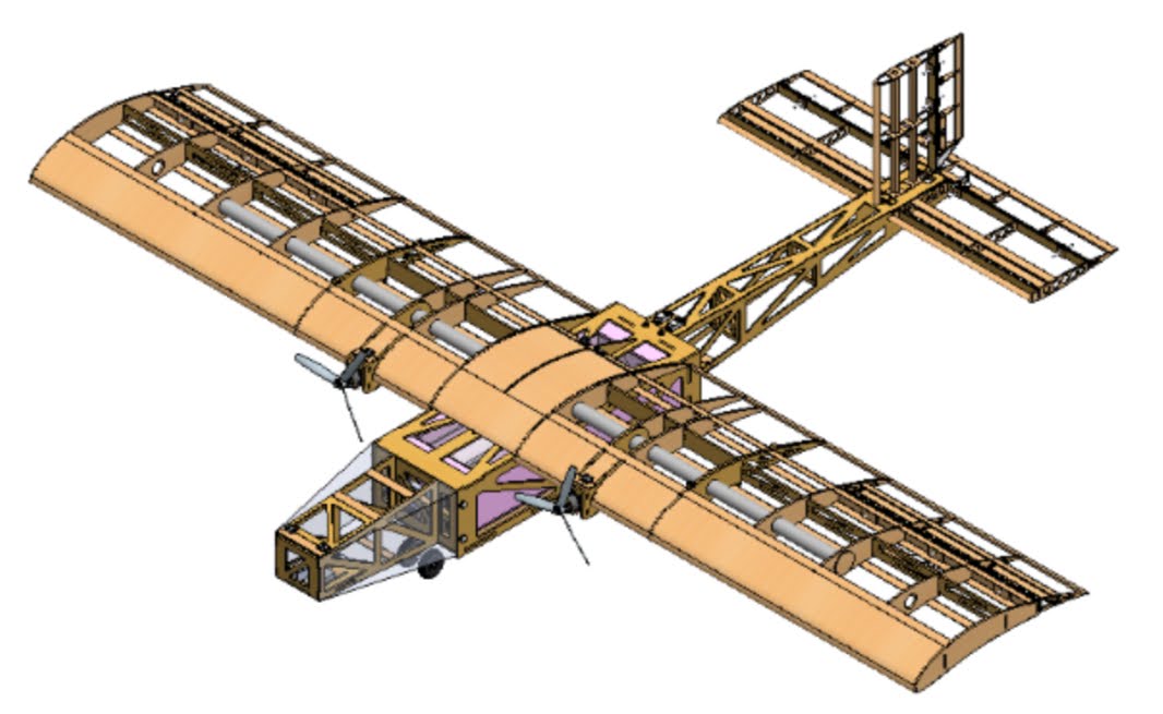Photo of the SolidWorks airplane design.